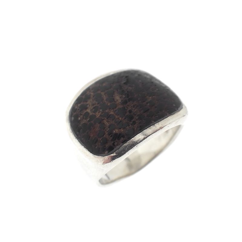 Image 1 of Silver ring with wood
