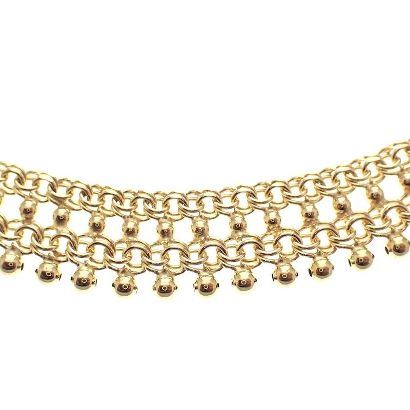 Image 4 of Vintage gold gallery wire link necklace