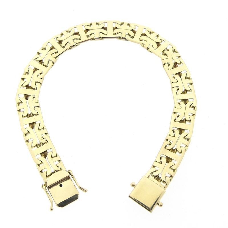 Image 5 of Gold flat king bracelet; Men | 22 cm