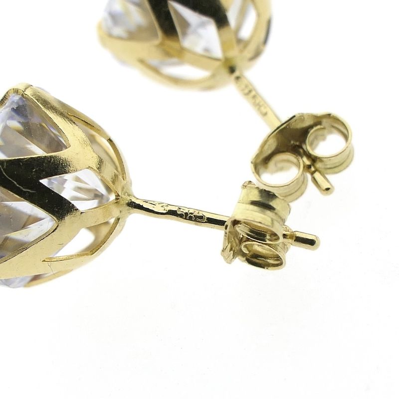 Image 6 of Gold stud earrings with zirconia