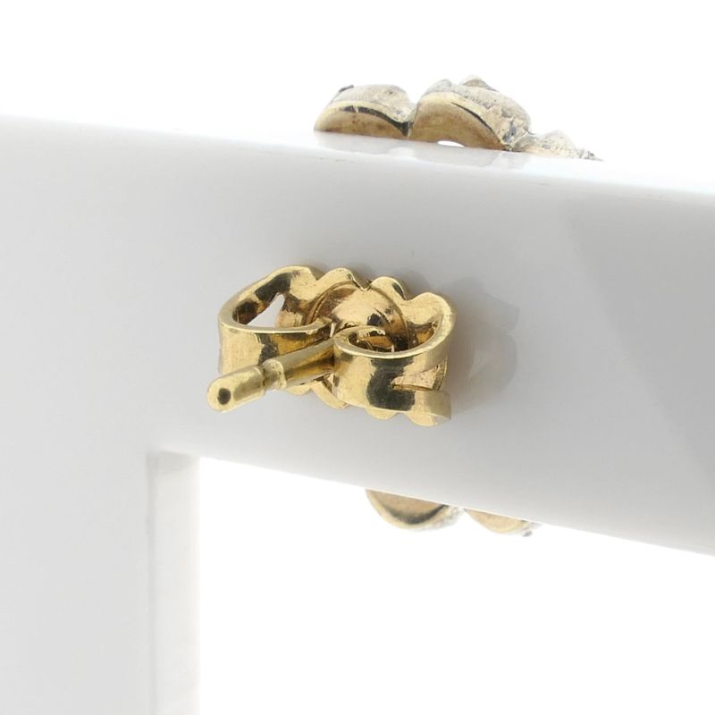 Image 5 of Victorian gold and silver stud earrings with diamonds; Approx. 0.40 ct.