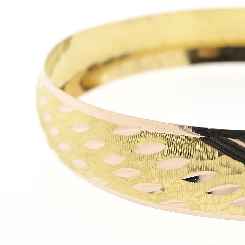 Image 3 of Two-tone gold bangle bracelet; Size M/L