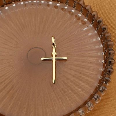 Image 2 of Gold pendant of a cross; INRI