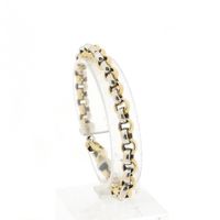 Two-tone gold jasseron link bracelet
