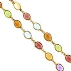 Image 3 of Gold necklace with a mix of gemstones
