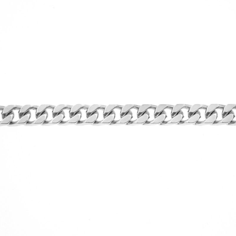 Image 5 of Silver flat gourmet link chain | 51 cm