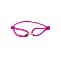 Magenta Satijnkoordarmband met een Zilveren Closed forever schakel