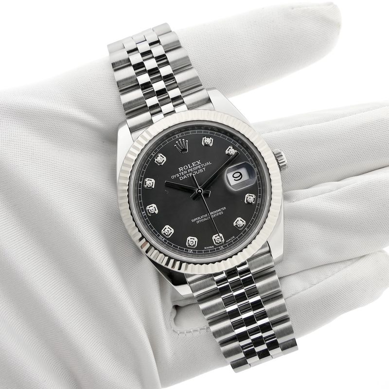 Image 10 of Rolex Datejust 41mm 'Rhodium Diamond Dial' 126334; Automatic men's watch