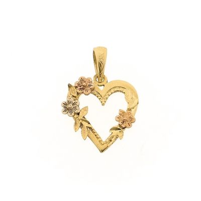 Image 1 of Two-tone gold pendant of a heart