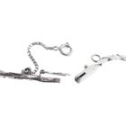 Image 7 of White gold cobra link necklace with triple opal and diamonds; Approx. 0.38 ct.