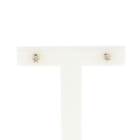 Golden Solitaire Stud Earrings with Diamond; 0.22 ct.