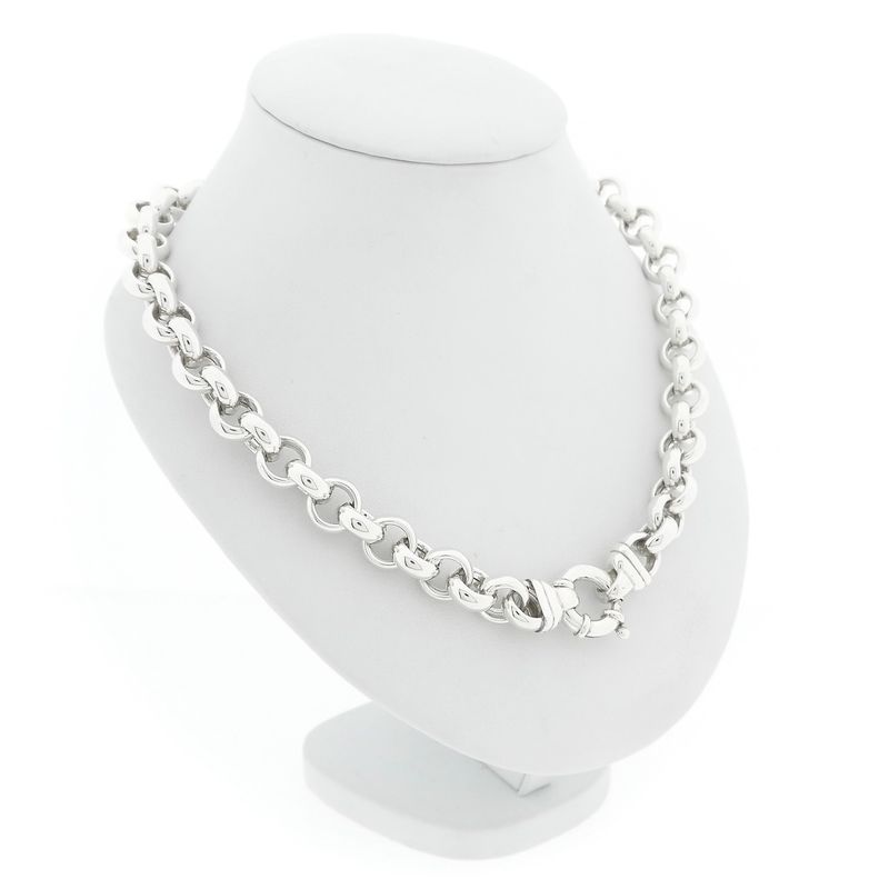 Image 3 of Silver robust jasseron link chain | 44 cm