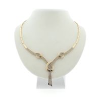 Gold necklace with zirconia; Geçen | 46 cm