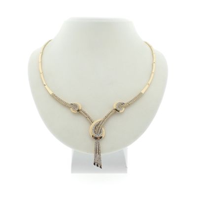 Image 1 of Gold necklace with zirconia; Geçen | 46 cm