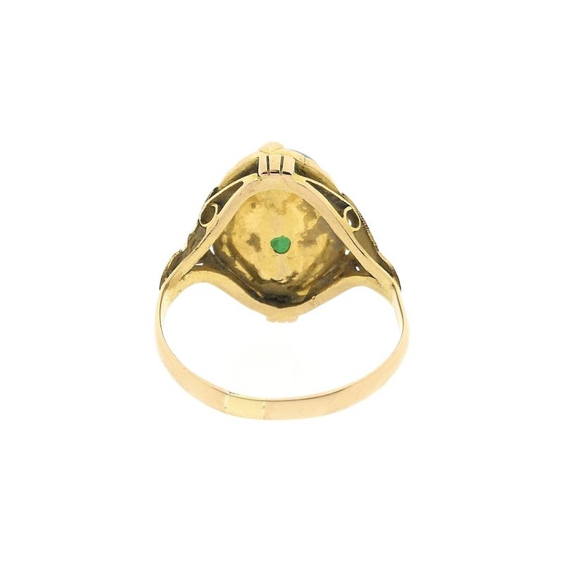 Image 7 of Vintage gold ring with chrysoprase