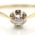 Image 2 of Gold solitaire ring with diamond 0.09 ct.