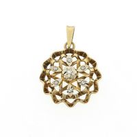 Vintage gold pendant with diamonds | 0.035 ct.