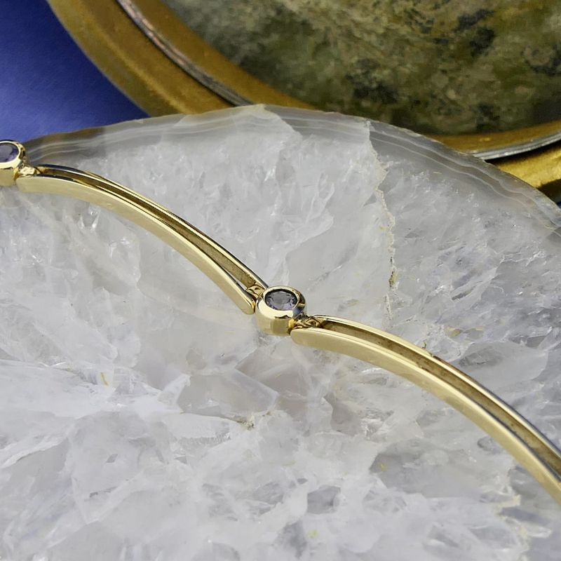 Image 2 of 8 carat fantasy link bracelet with tanzanite