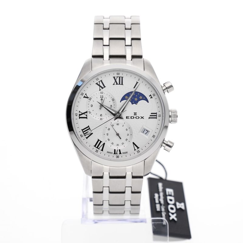 Image 13 of Edox Les Vauberts Moonphase Chronograph 40008-3M-AIN; Men's watch