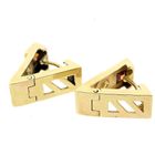 Image 5 of Gold stud earrings with synthetic orange sapphire and zirconia