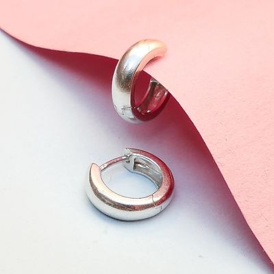 Image 2 of White gold hinged hoop earrings Ø 14.7 mm