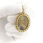 Image 11 of Antique Gold Pendant with Enamel Portrait and Diamonds