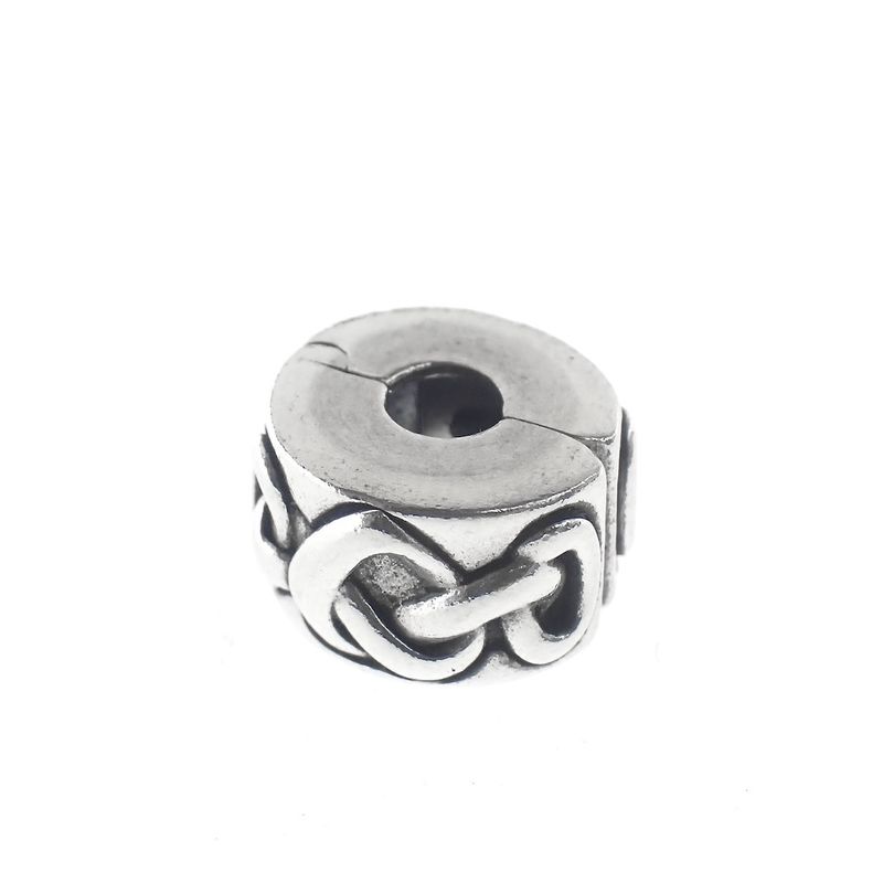 Image 5 of Pandora clip charm; Silver; Knotted Hearts