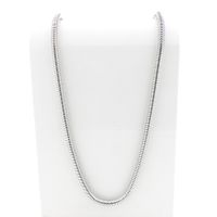 Long silver snake link necklace