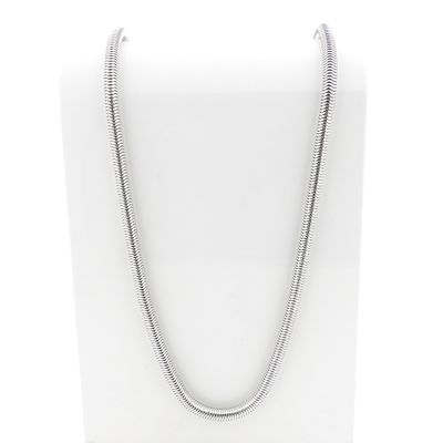 Image 1 of Long silver snake link necklace