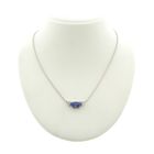 Image 1 of White gold necklace with diamond and triple opal | 42 cm