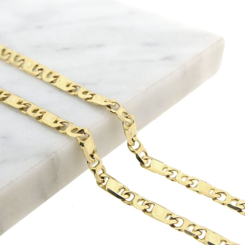 Image 4 of Gold closed figaro link chain | 50 cm