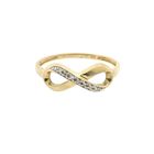 Afbeelding 3 van Gouden infinity ring met diamanten; 0,035 ct.