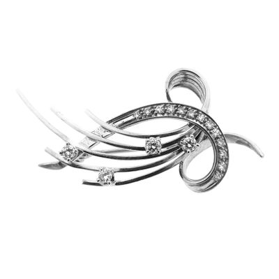White gold fantasy brooch with diamond 0.33 ct. Image 1 of White gold fantasy brooch with diamond 0.33 ct.
