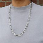 Afbeelding 9 van Zilveren fantasieschakel ketting | 74 cm