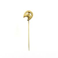 Gold lapel pin, tie pin | Horse and horseshoe