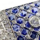 Image 5 of Platinum brooch with sapphire and diamond approx. 1.70 ct.