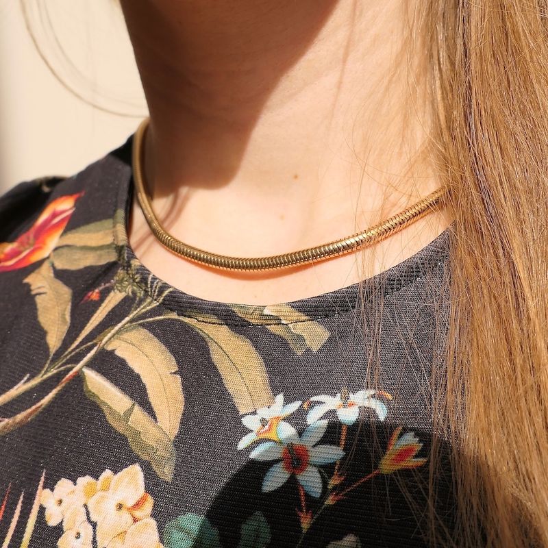 Image 7 of Gold snake link necklace