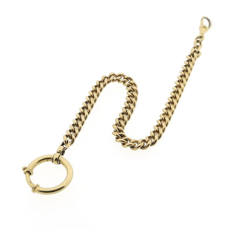 Image 1 of Solid vintage gold watch chain; Chatelaine (for a pocket watch)