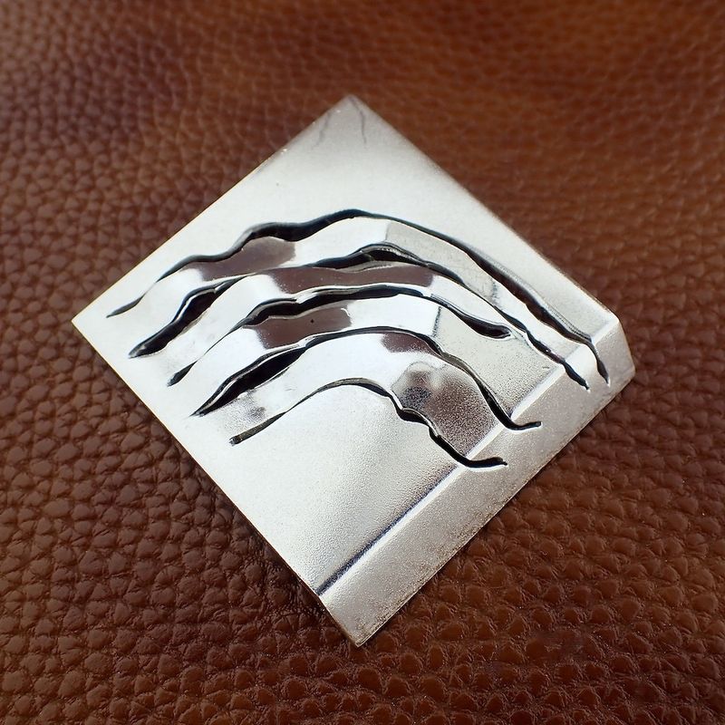 Image 2 of Silver large artistic brooch