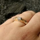 Image 10 of Two-tone gold solitaire ring with diamond; 0.25 ct.