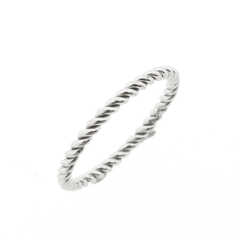 Image 1 of White gold twisted sliding ring
