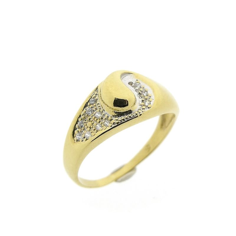 Image 1 of Gold ring with zirconia