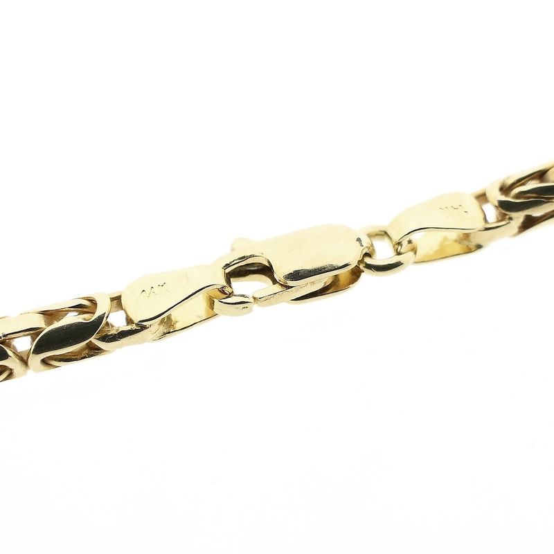Afbeelding 4 van Gouden koningsschakel ketting met staafjes | 56 cm