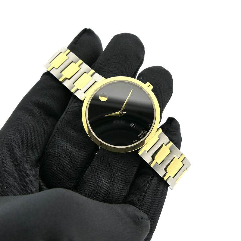 Image 5 of Movado Museum Classic; Two-tone automatic women's watch with black dial; 0607679