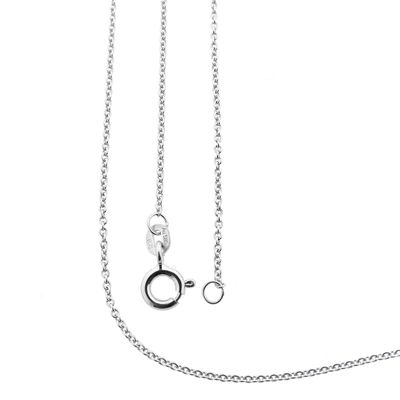 Image 1 of White gold thin anchor link necklace | 42 cm