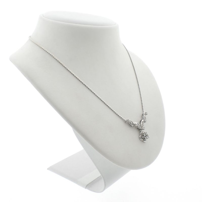 Image 3 of White gold S-link necklace with diamond | Approx. 0.34 ct.