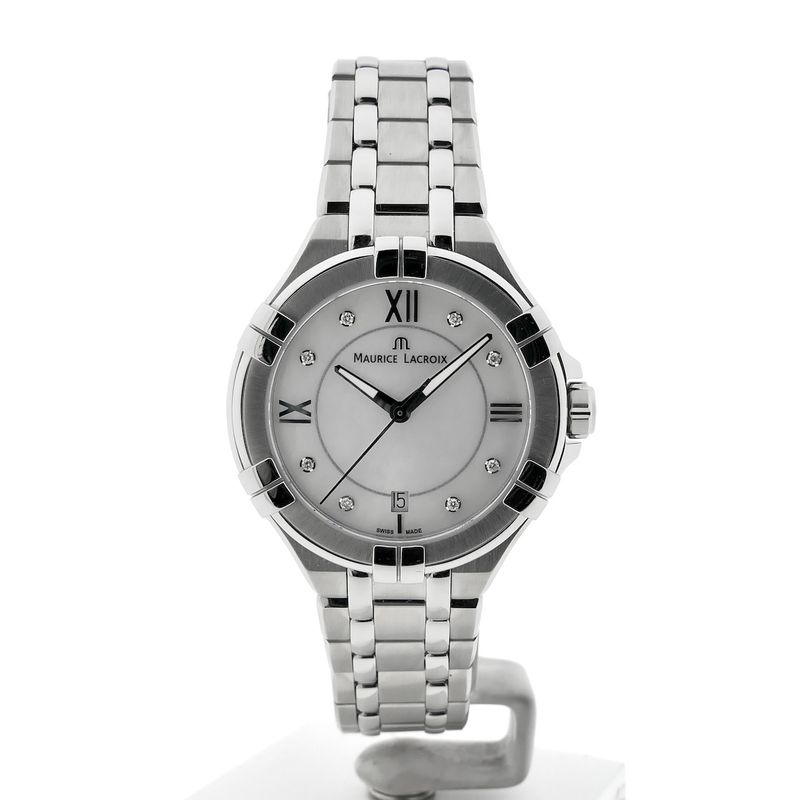 Image 19 of Maurice Lacroix AIKON AI1006-SS002-170-1; Women's watch with mother-of-pearl dial and diamonds