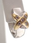 Image 2 of Two-tone gold earrings with zirconia | Ø 12 mm