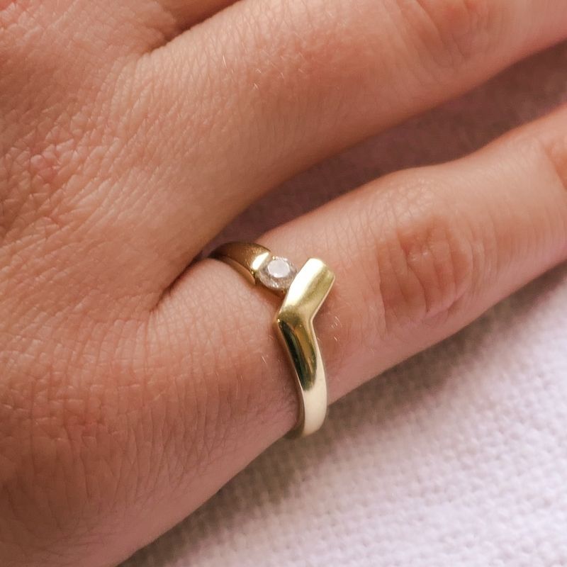 Image 4 of Golden fantasy ring with zirconia.