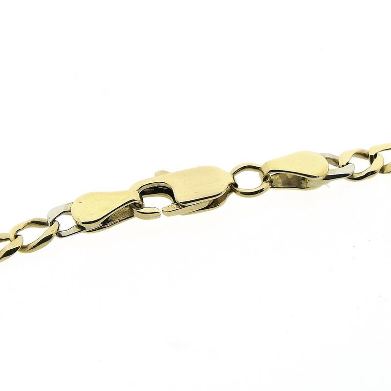 Image 3 of Two-tone gold Figaro link bracelet
